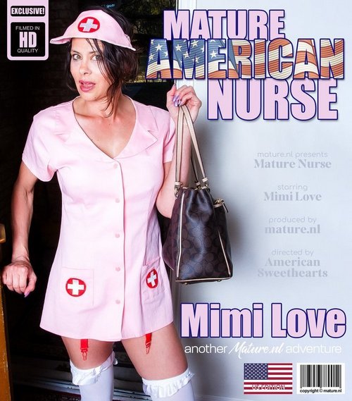 Mimi Love - Masturbating American Nurse Mimi Love teases and pleases herself in bed (25.07.2023)