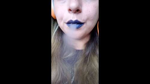 Miss_Luna_Magic – Headphones And Blue Lips Smoking - Cover