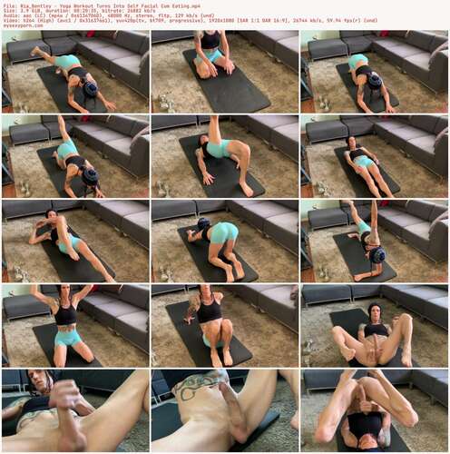 Ria_Bentley - Yoga Workout Turns Into Self Facial Cum Eating - Preview