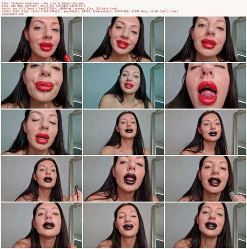 Tattooed Temptress - Red Lips Vs Black Lips - Preview