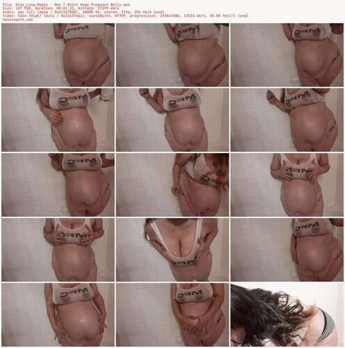 Miss_Luna_Magic - Wet T-Shirt Huge Pregnant Belly 1080p - Preview