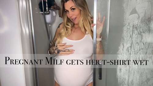 Megan_Pkr – Pregnant Milf Gets Her T-Shirt Wet 1080p - Cover