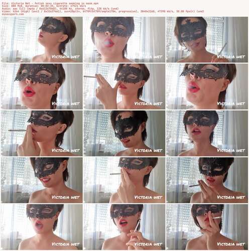 Victoria Wet - Fetish Sexy Cigarette Smoking In Mask 2160p - Preview