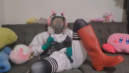 SleepyBabeZzz - Masturbating in PPE gear and lingerie 1080p - Cover