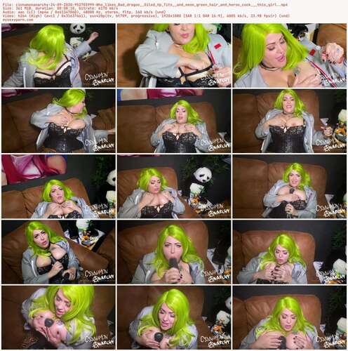 Cinnamonanarchy - 24 09 2020 952703999 - Who Likes Bad Dragon Oiled Up Tits And Neon Green Hair And Horse Cock This Girl. 1080p - Preview