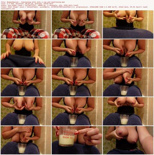 Bumpinbaccas - Expressing milk into a cup and swallowing 1080p - Preview