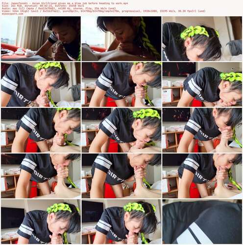 JamesTenshi - Asian Girlfriend gives me a blow job before heading to work 1080p - Preview