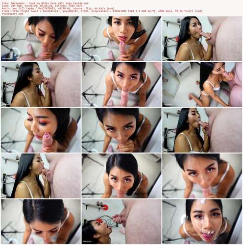 MarleeKai - Sucking White Cock With Huge Facial 1080p - Preview