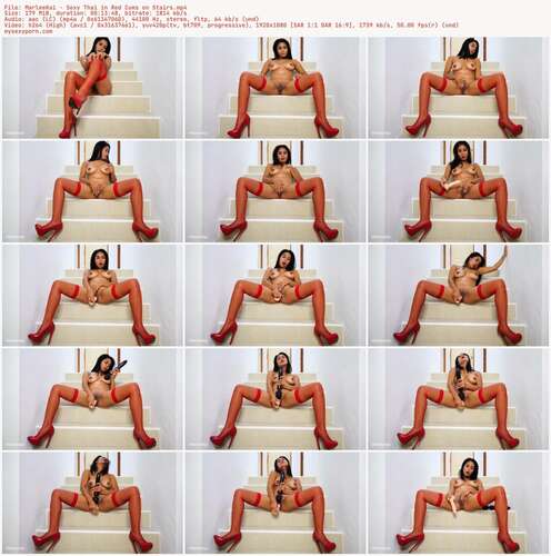 MarleeKai - Sexy Thai In Red Cums On Stairs 1080p - Preview