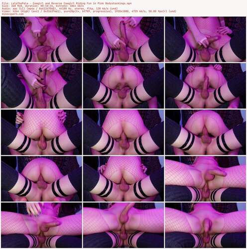 LalaThePala - Cowgirl And Reverse Cowgirl Riding Fun In Pink Bodystockings 1080p - Preview