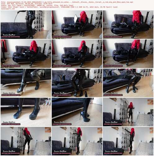 Jessicaskyheel - 11 01 2021 2006404815 - I Am Fully Dressed In Latex... Catsuit Gloves Socks Corset A Red Wig And 20Cm Open Toe 1080p - Preview