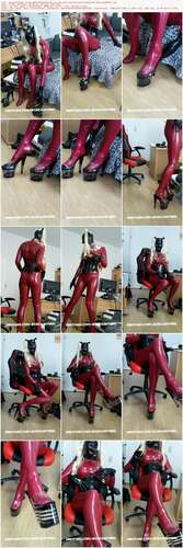 Jessicaskyheel - 13 04 2020 231254454 - En In Red Latex Catsuit And Transparent 20Cm Highheels 1920p - Preview