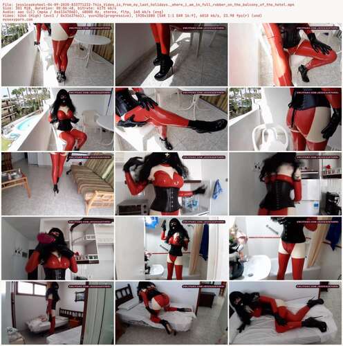 Jessicaskyheel - 04 09 2020 833771232 - This Video Is From My Last Holidays. Where I Am In Full Rubber On The Balcony Of The Hotel 1080p - Preview