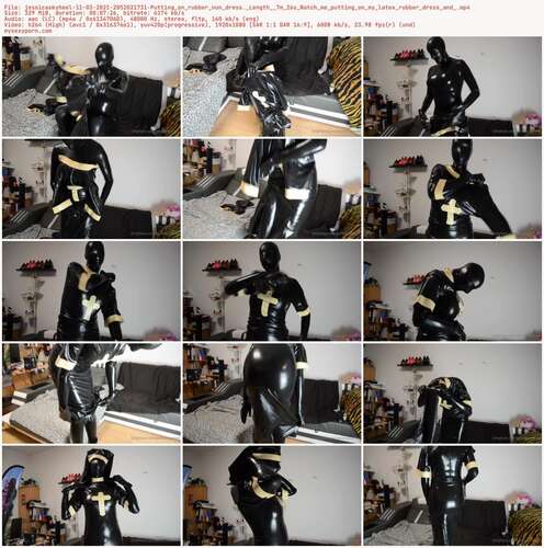 Jessicaskyheel - 11 03 2021 2052021731 - Putting On Rubber Nun Dress. Length 7M 26S Watch Me Putting On My Latex Rubber Dress And 1080p - Preview