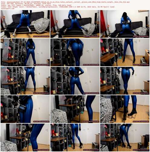 Jessicaskyheel - 27 12 2021 2313078891 - Watch Me In My Blue Latex Catsuit Corset Gloves And 20Cm High Heels Length 5Min 24S Vid 1080p - Preview