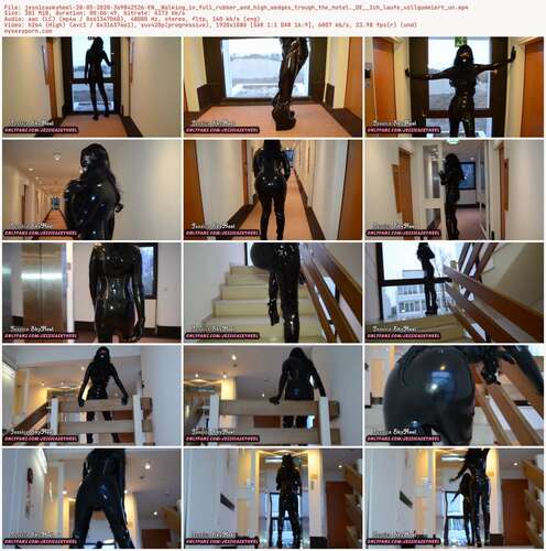 Jessicaskyheel - 28 05 2020 369842526 - En Walking In Full Rubber And High Wedges Trough The Hotel. De Ich Laufe Vollgummiert Un 1080p - Preview
