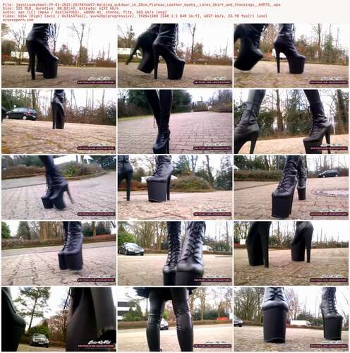 Jessicaskyheel - 29 01 2021 2019894657 - Walking Outdoor In 20Cm Plateau Leather Boots Latex Skirt And Stockings Nxm7S 1080p - Preview