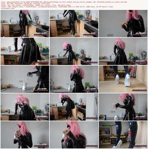 Jessicaskyheel - 24 04 2020 257738825 - En Making Milkshape In Full Rubber And My Silver Wedges. De Milshake Machen In Latex Und 1080p - Preview