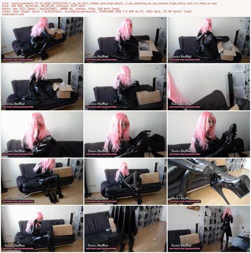 Jessicaskyheel - 17 11 2020 1274711734 - I Am In Full Rubber And High Boots. I Am Unboxing My New Domina High Heels And Try Them On 1080p - Preview