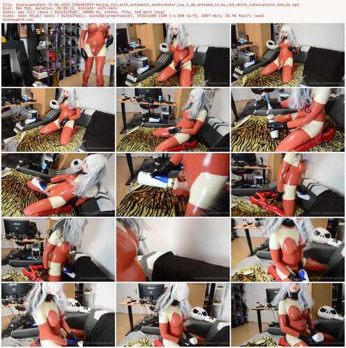 Jessicaskyheel - 12 06 2022 2486003019 - Having Fun With Automatic Masturbator Cup I Am Dressed In My Red White Latexcatsuit And My 1080p - Preview