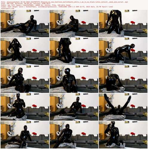 Jessicaskyheel - 20 02 2022 2369987274 - Showing My New Heelless Balletboots While I Am In My Black Latex Catsuit Mask And Corset. 1080p - Preview