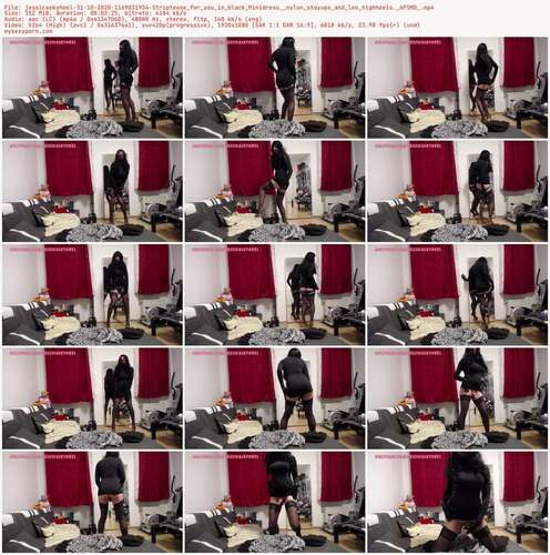 Jessicaskyheel - 31 10 2020 1169031934 - Striptease For You In Black Minidress Nylon Stayups And Leo Highheels. 6Fsmd 1080p - Preview