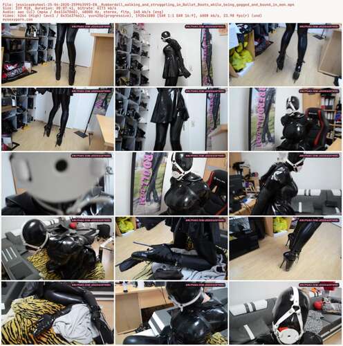 Jessicaskyheel - 25 04 2020 259963593 - En Rubberdoll Walking And Struggeling In Ballet Boots While Being Gagged And Bound In Mon 1080p - Preview