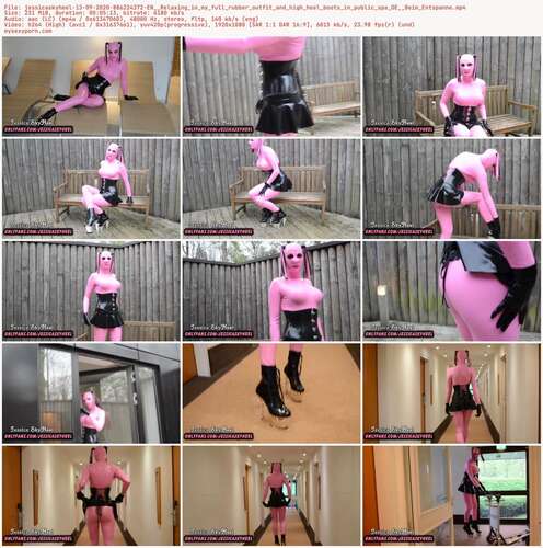 Jessicaskyheel - 13 09 2020 886224372 - En Relaxing In My Full Rubber Outfit And High Heel Boots In Public Spa De Beim Entspanne 1080p - Preview