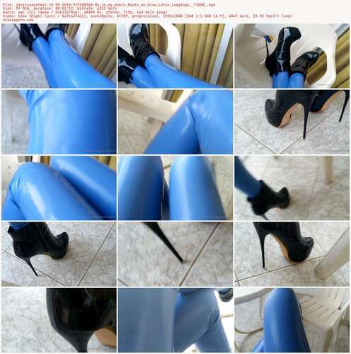 Jessicaskyheel - 18 09 2020 919288568 - Me In My Ankle Boots An Blue Latex Leggings 73Gdn 1080p - Preview