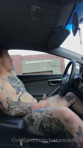 Justanicecock – 12 09 2021 2219142562 – Just Stroking My Big Cock At Starbucks Be A Good Bitch And Milk Daddy 1920p - Cover