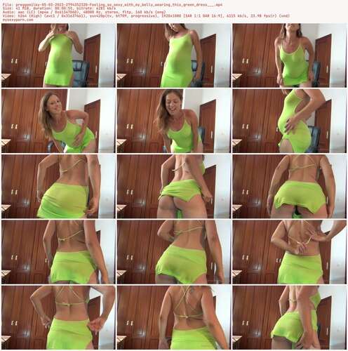 Preggomilky - 05 03 2023 2794352320 - Feeling So Sexy With My Belly Wearing This Green Dress 1080p - Preview