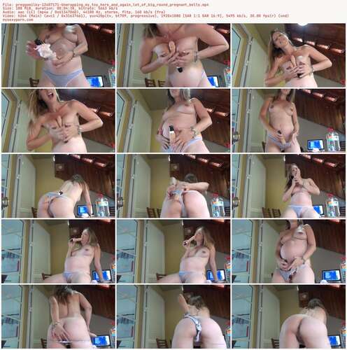 Preggomilky - 12407171 - Unwrapping My Toy Here And Again Lot Of Big Round Pregnant Belly 1080p - Preview