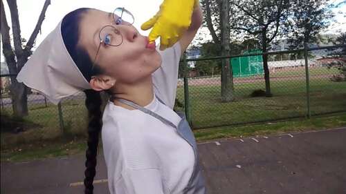 _Arlequin_ – CLEANING LADY PUBLIC BATHROOM WITH YELLOW GLOVES FOR 8 HOURS 1080p - Cover