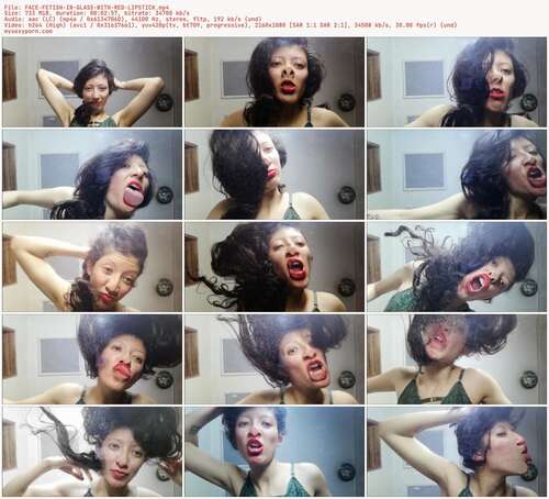 _Arlequin_ - FACE FETISH IN GLASS WITH RED LIPSTICK 1080p - Preview