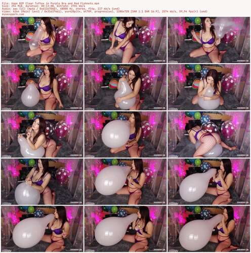 Brookesballoons - Vape B2P Clear Tuftex In Purple Bra And Red Fishnets 720p - Preview