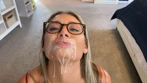 LauranVickers - Red Lingerie BJ Facial 1080p - Cover