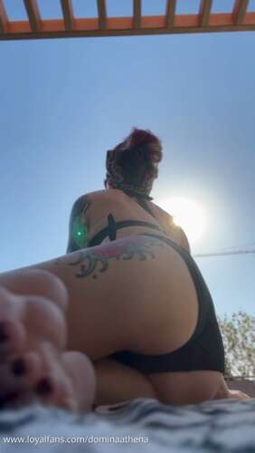 Domina Athena - Poolside Foot And Ass Tease For Horny Losers 1080p - Cover