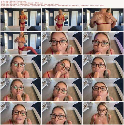 LauranVickers - Red Lingerie BJ Facial 1080p - Preview