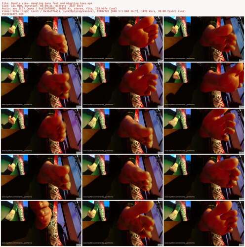 Goddess Amanita - Double View - Dangling Bare Feet And Wiggling Toes 720p - Preview