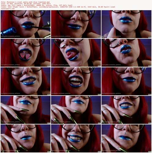 Goddess Amanita - Mistress`S Cruel Smile With Blue Lipstick 720p - Preview