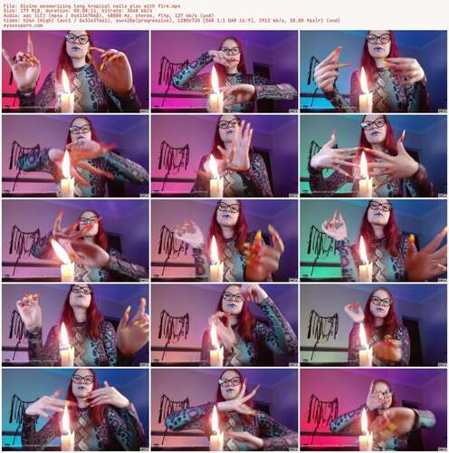 Goddess Amanita - Divine Mesmerizing Long Tropical Nails Play With Fire 720p - Preview