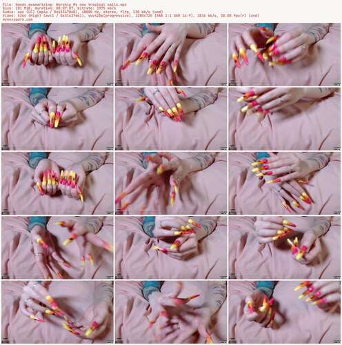 Goddess Amanita - Hands Mesmerizing - Worship My New Tropical Nails 720p - Preview