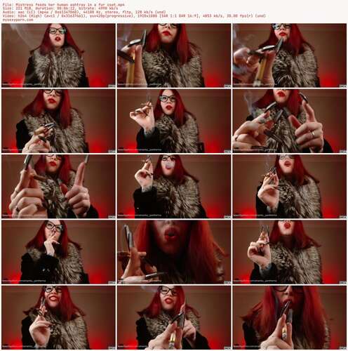 Goddess Amanita - Mistress Feeds Her Human Ashtray In A Fur Coat 1080p - Preview