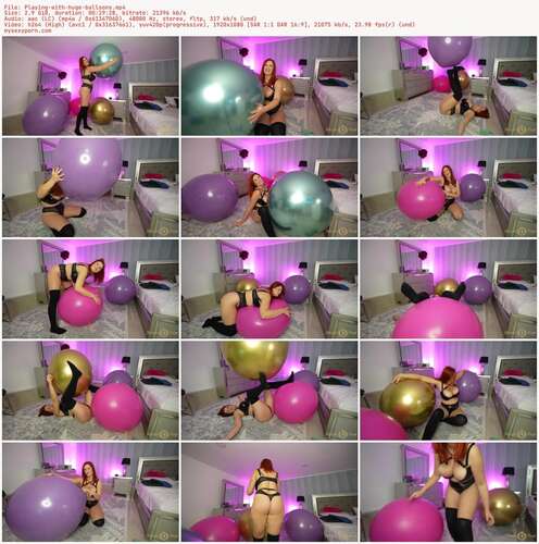 AlexsisFaye - Playing with huge balloons 1080p - Preview