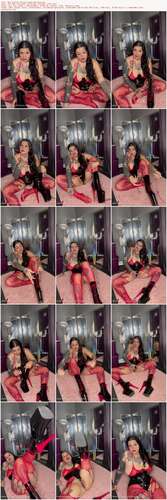 Mistress Dolly - Red Fishnet Pleaser Boot Worship 1080p - Preview