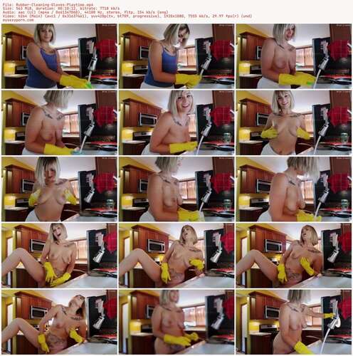 Nina Crowne - Rubber Cleaning Gloves Playtime 1080p - Preview