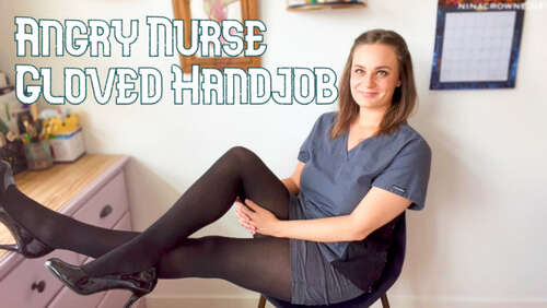 Nina Crowne – Angry Nurse Gloved Handjob 1080p - Cover