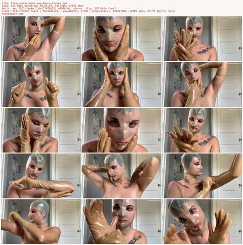 Nina Crowne - Clear Latex Hood amp Opera Gloves 1080p - Preview