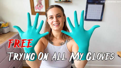 Nina Crowne – FREE Trying On All My Gloves 1080p - Cover