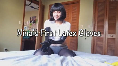 Nina Crowne – Nina s First Latex Gloves 720p - Cover